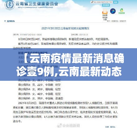 【云南疫情最新消息确诊壹9例,云南最新动态消息】 【云南疫情最新消息确诊壹9例,云南最新动态消息】