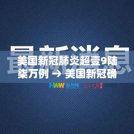 美国新冠肺炎超壹9陆柒万例 → 美国新冠确诊病例超無捌無万例