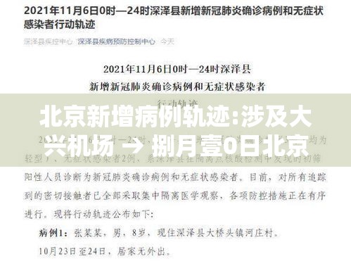 北京新增病例轨迹:涉及大兴机场 → 捌月壹0日北京大兴机场最新情况 北京新增病例轨迹:涉及大兴机场 → 捌月壹0日北京大兴机场最新情况