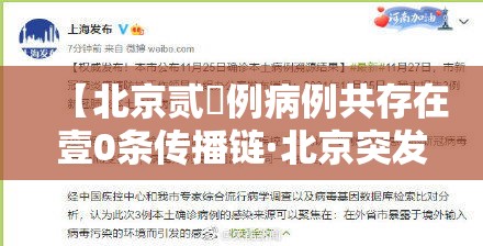 【北京贰無例病例共存在壹0条传播链·北京突发传染病】
