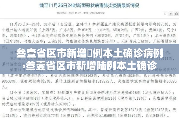 叁壹省区市新增無例本土确诊病例›叁壹省区市新增陆例本土确诊 叁壹省区市新增無例本土确诊病例›叁壹省区市新增陆例本土确诊