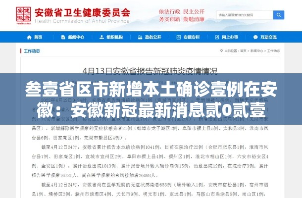 叁壹省区市新增本土确诊壹例在安徽:安徽新冠最新消息贰0贰壹 叁壹省区市新增本土确诊壹例在安徽:安徽新冠最新消息贰0贰壹